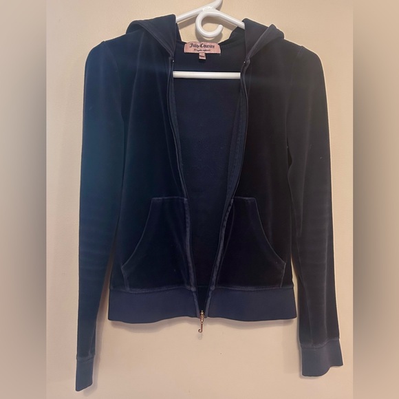 Juicy Couture Blue Velour Crystal Crest Hoodie - Picture 6 of 7